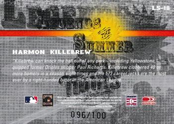 2003 Donruss Signature - Legends of Summer Century #LS-18 Harmon Killebrew Back