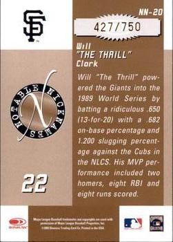 2003 Donruss Signature - Notable Nicknames #NN-20 Will Clark Back