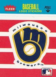 1986 Fleer Classic Miniatures - Logo Stickers (Stripes) #NNO Milwaukee Brewers Front