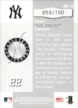 2003 Donruss Signature - Notable Nicknames Century #NN-16 Roger Clemens Back
