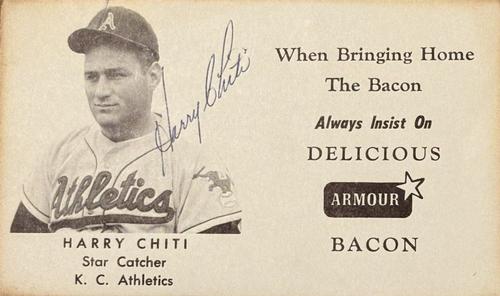 1959 Armour Bacon Kansas City Athletics #NNO Harry Chiti Front