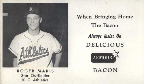 1959 Armour Bacon Kansas City Athletics #NNO Roger Maris Front