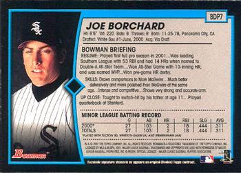 2001 Bowman Draft Picks & Prospects #BDP7 Joe Borchard Back