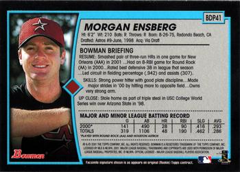 2001 Bowman Draft Picks & Prospects #BDP41 Morgan Ensberg Back