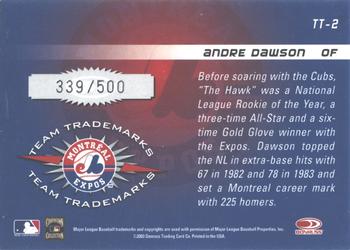 2003 Donruss Signature - Team Trademarks #TT-2 Andre Dawson Back