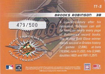 2003 Donruss Signature - Team Trademarks #TT-5 Brooks Robinson Back