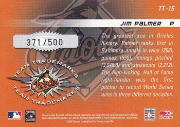 2003 Donruss Signature - Team Trademarks #TT-15 Jim Palmer Back