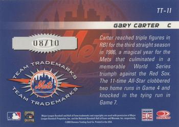 2003 Donruss Signature - Team Trademarks Autographs Decade #TT-11 Gary Carter Back