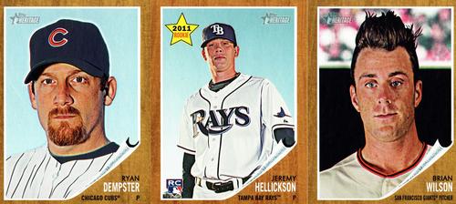 2011 Topps Heritage - Advertising Panels #NNO Ryan Dempster / Jeremy Hellickson / Brian Wilson Front