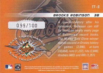 2003 Donruss Signature - Team Trademarks Century #TT-5 Brooks Robinson Back