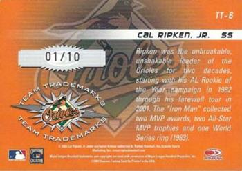 2003 Donruss Signature - Team Trademarks Decade #TT-6 Cal Ripken, Jr. Back