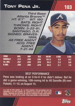 2001 Bowman's Best #103 Tony Pena Jr. Back
