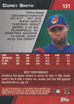 2001 Bowman's Best #131 Corey Smith Back