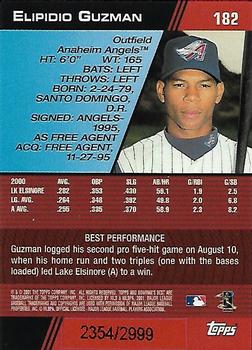 2001 Bowman's Best #182 Elpidio Guzman Back