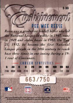 2003 Donruss Studio - Enshrinement #E-33 Pee Wee Reese Back