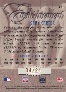 2003 Donruss Studio - Enshrinement Proofs #E-1 Gary Carter Back