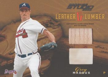 2003 Donruss Studio - Leather and Lumber Combos #LL-13 Greg Maddux Front