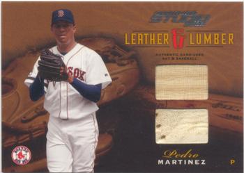 2003 Donruss Studio - Leather and Lumber Combos #LL-34 Pedro Martinez Front