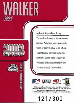 2003 Donruss Studio - Player Collection Red #NNO Larry Walker Back