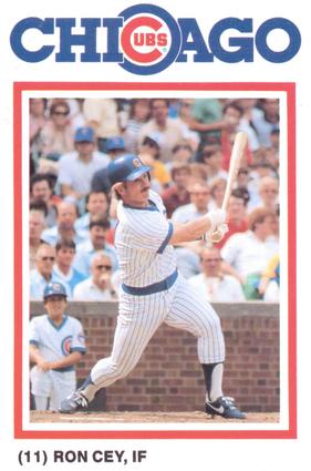 1986 Gatorade Chicago Cubs #NNO Ron Cey Front