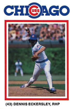 1986 Gatorade Chicago Cubs #NNO Dennis Eckersley Front