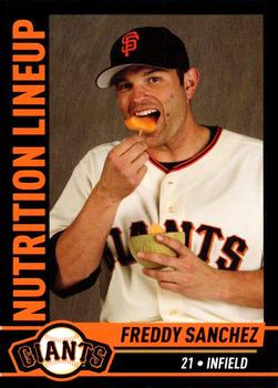 2010 San Francisco Giants Junior Giants Program Reward Cards #7 Freddy Sanchez (Nutrition Lineup) Front