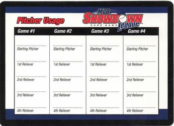 2000 MLB Showdown Pennant Run 1st Edition - Lineup and Pitcher Usage #NNO Pitcher Usage Front