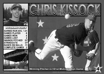 2006 Alaska Goldpanners #4 Chris Kissock Back