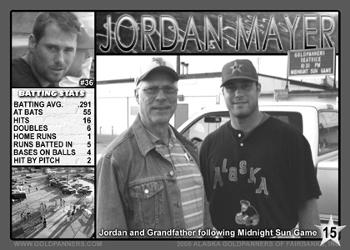 2006 Alaska Goldpanners #15 Jordan Mayer Back
