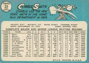 2014 Topps Heritage - 50th Anniversary Buybacks #22 Charlie Smith Back