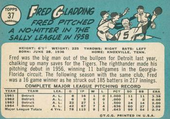 2014 Topps Heritage - 50th Anniversary Buybacks #37 Fred Gladding Back