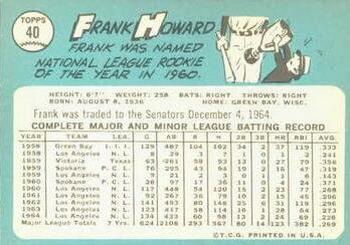 2014 Topps Heritage - 50th Anniversary Buybacks #40 Frank Howard Back