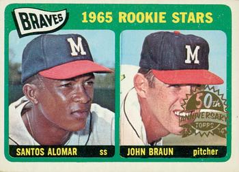 2014 Topps Heritage - 50th Anniversary Buybacks #82 Braves 1965 Rookie Stars- Alomar / Braun) Front