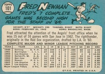 2014 Topps Heritage - 50th Anniversary Buybacks #101 Fred Newman Back