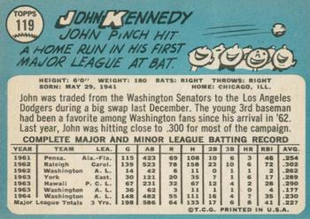 2014 Topps Heritage - 50th Anniversary Buybacks #119 John Kennedy Back