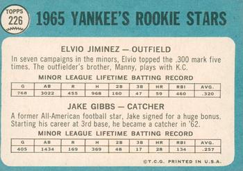 2014 Topps Heritage - 50th Anniversary Buybacks #226 Yankees 1965 Rookie Stars (Elvio Jimenez / Jake Gibbs) Back