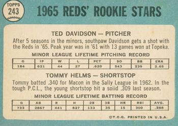 2014 Topps Heritage - 50th Anniversary Buybacks #243 Reds 1965 Rookie Stars - Davidson / Helms Back