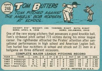 2014 Topps Heritage - 50th Anniversary Buybacks #246 Tom Butters Back