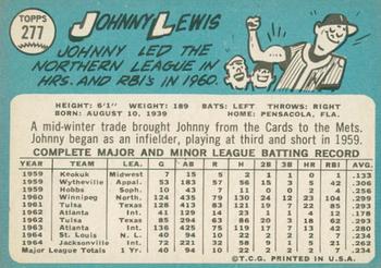 2014 Topps Heritage - 50th Anniversary Buybacks #277 Johnny Lewis Back
