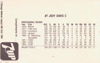 1984 7-Up Chicago Cubs #NNO Jody Davis Back