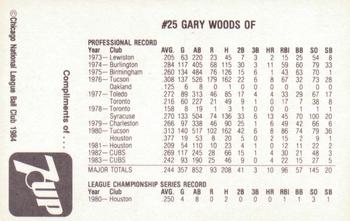 1984 7-Up Chicago Cubs #NNO Gary Woods Back