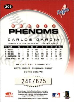 2001 Donruss Class of 2001 #205 Carlos Garcia Back