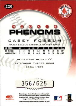 2001 Donruss Class of 2001 #220 Casey Fossum Back