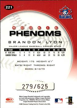 2001 Donruss Class of 2001 #221 Brandon Lyon Back