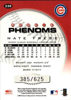2001 Donruss Class of 2001 #239 Nate Frese Back