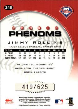 2001 Donruss Class of 2001 #248 Jimmy Rollins Back