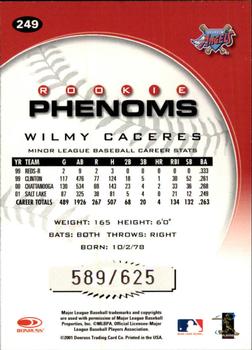 2001 Donruss Class of 2001 #249 Wilmy Caceres Back