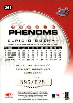 2001 Donruss Class of 2001 #261 Elpidio Guzman Back
