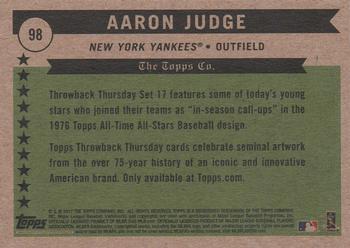 2017 Topps Throwback Thursday #98 Aaron Judge Back