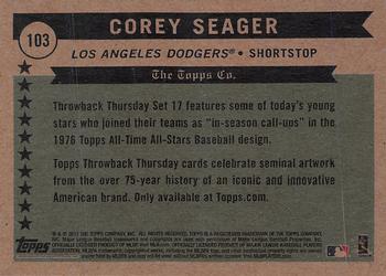 2017 Topps Throwback Thursday #103 Corey Seager Back